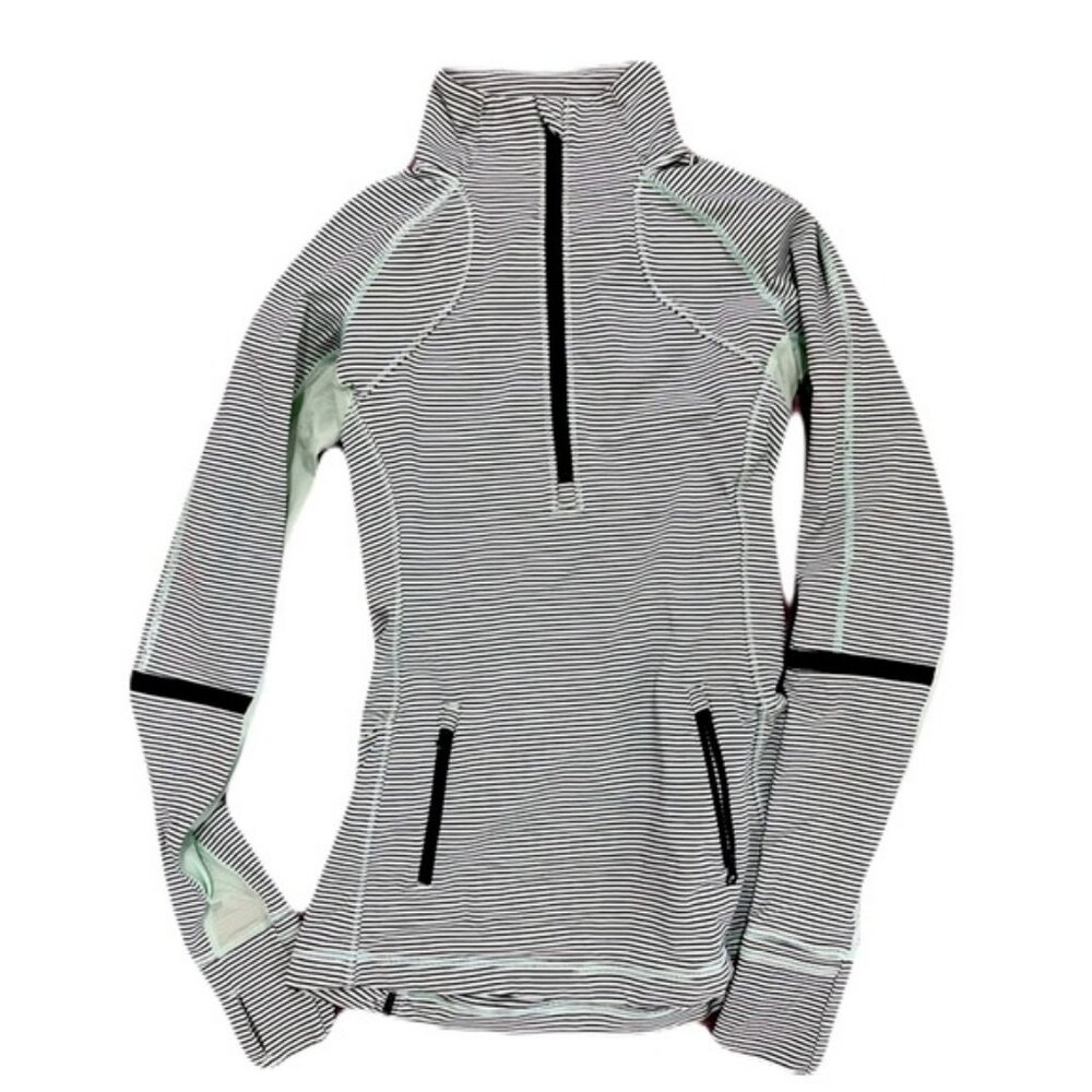 Lululemon Race With Grace 1/2 Zip Stripe Pullover Size 4 - Picture 1 of 3